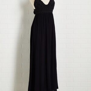 crochet maxi dress open back